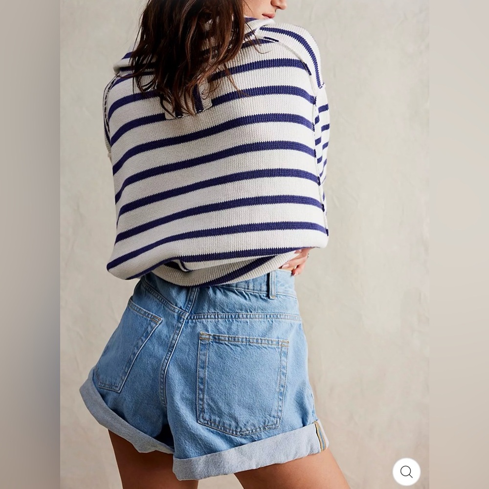 Free People Light Blue Denim Jean Shorts - Picture 2 of 4
